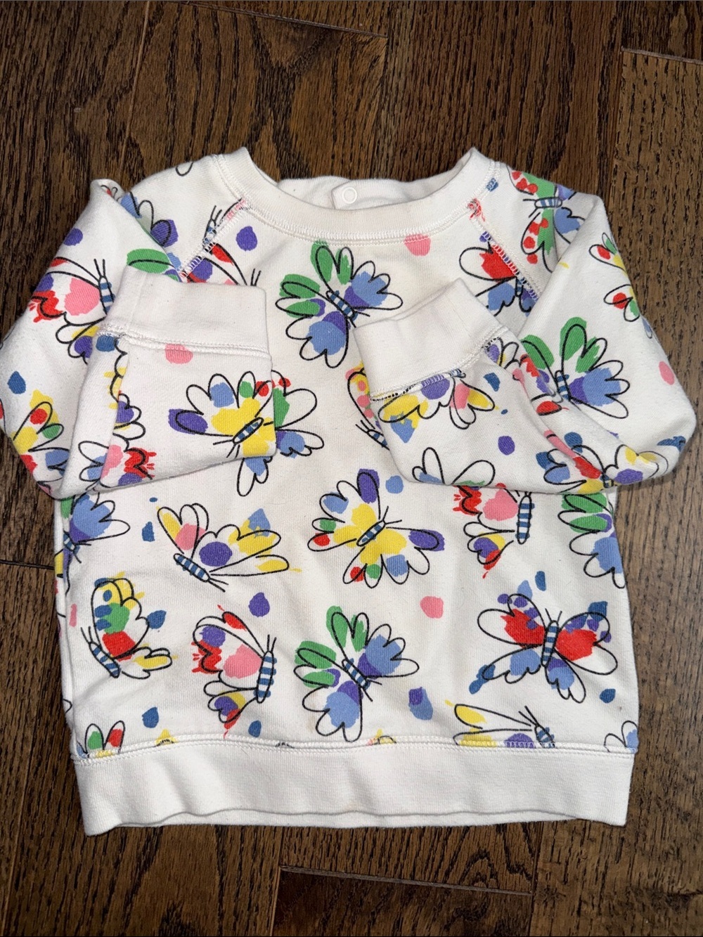 Stella McCartney Kids Cream Sweatshirt Multicolor Floral Motif butterfly 24month - Picture 6 of 14
